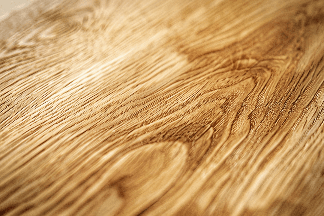 Detailaufnahme der Maserung von massivem Eichenholz