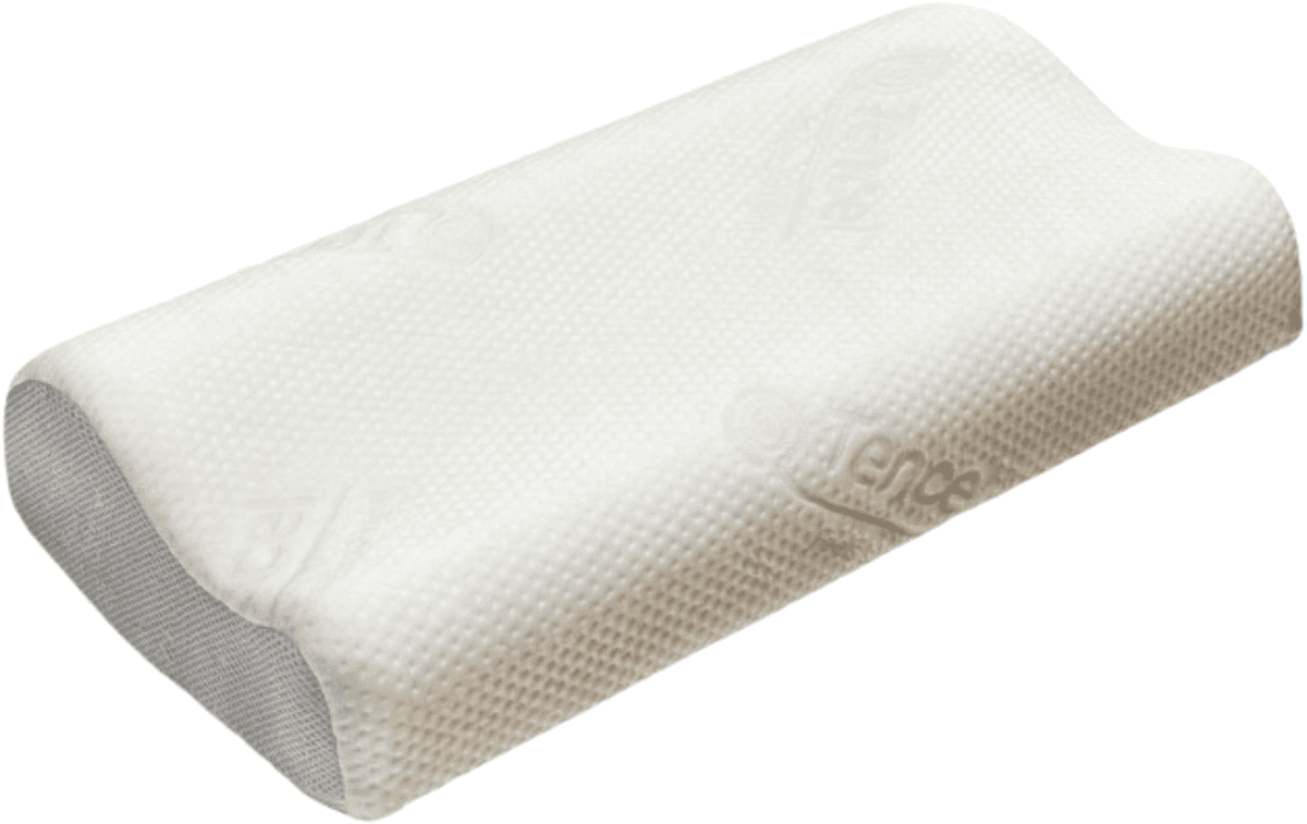 Ergonomisches Nackenstützkissen – Seitenansicht mit Tencel-Bezug