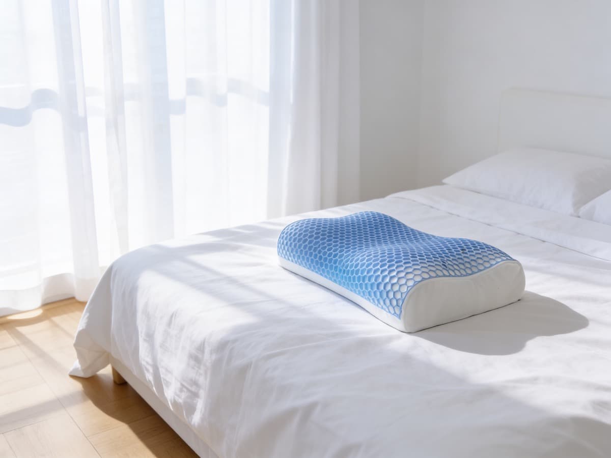 Nackenstützkissen Ergosoft Cool mit blauer Gel-Wabenoberfläche